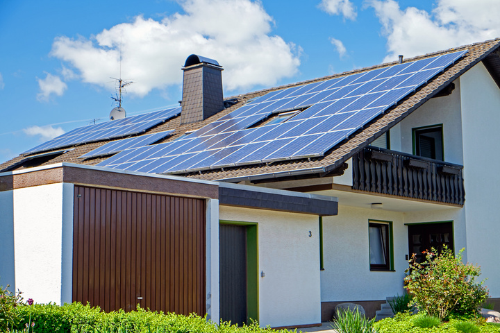 House with solar panels